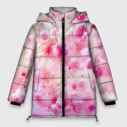 Куртка зимняя женская Розовое множество красок и пузырей, цвет: 3D-красный
