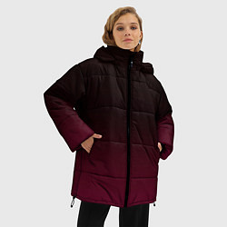 Куртка зимняя женская Темно-малиновый градиент, цвет: 3D-черный — фото 2