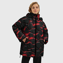Куртка зимняя женская Красный неон и плиты, цвет: 3D-красный — фото 2