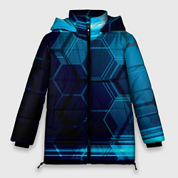 Куртка зимняя женская Зеркальная нано абстракция, цвет: 3D-черный