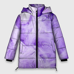 Куртка зимняя женская Абстрактный фиолетовый облачный дым, цвет: 3D-красный