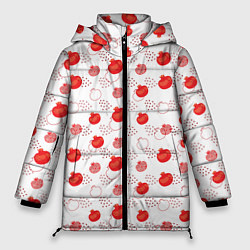 Куртка зимняя женская Узор из сочных гранат, цвет: 3D-красный