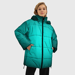 Куртка зимняя женская Бирюзовый градиент, цвет: 3D-черный — фото 2
