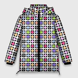 Куртка зимняя женская Разноцветный геометрический рисунок, цвет: 3D-светло-серый