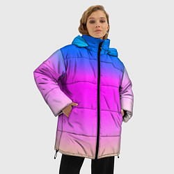Куртка зимняя женская Неоновые краски космоса, цвет: 3D-черный — фото 2