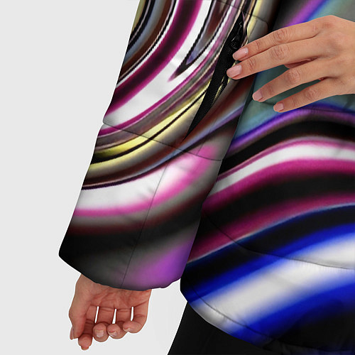 Женская зимняя куртка Блестящая ткань / 3D-Светло-серый – фото 5
