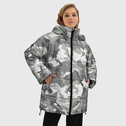 Куртка зимняя женская Снежный камуфляж, цвет: 3D-черный — фото 2