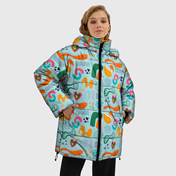 Куртка зимняя женская Geometric pattern, цвет: 3D-светло-серый — фото 2