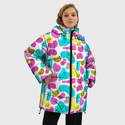 Куртка зимняя женская Geometric pattern, цвет: 3D-светло-серый — фото 2
