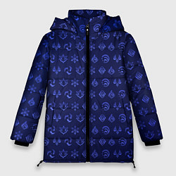Куртка зимняя женская Паттерн элементали под гидро, цвет: 3D-светло-серый