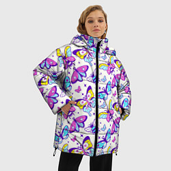 Куртка зимняя женская Насекомые, цвет: 3D-черный — фото 2