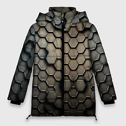 Куртка зимняя женская Сталь и соты, цвет: 3D-светло-серый
