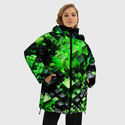 Куртка зимняя женская Броня крипера из майнкрафт, цвет: 3D-светло-серый — фото 2