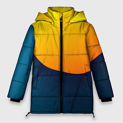 Куртка зимняя женская Двойной цвет: жёлтый и синий, цвет: 3D-красный