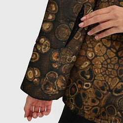 Куртка зимняя женская Тёмные камни и тёмные краски в воде, цвет: 3D-светло-серый — фото 2