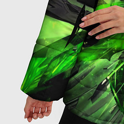Куртка зимняя женская Fractal green explosion, цвет: 3D-черный — фото 2