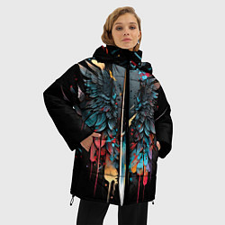 Куртка зимняя женская Психоделические крылья, цвет: 3D-черный — фото 2