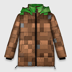 Куртка зимняя женская Блоки майнкрафта, цвет: 3D-красный