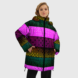 Куртка зимняя женская Patterned stripes, цвет: 3D-черный — фото 2