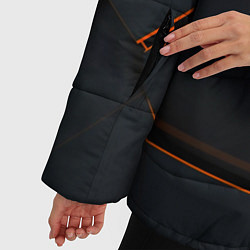 Куртка зимняя женская Абстрактные разломы текстура, цвет: 3D-черный — фото 2