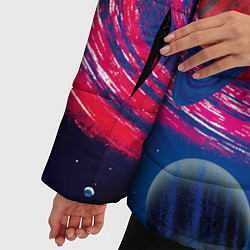 Куртка зимняя женская Вселенная, космос, цвет: 3D-светло-серый — фото 2