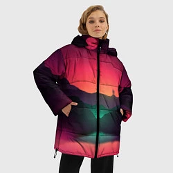 Куртка зимняя женская Неоновая природа, цвет: 3D-красный — фото 2