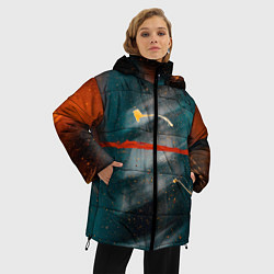 Куртка зимняя женская Расплывчатые силуэты и краски, цвет: 3D-черный — фото 2