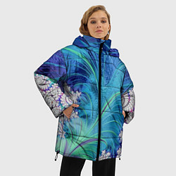 Куртка зимняя женская Авангардная фрактальная композиция, цвет: 3D-красный — фото 2