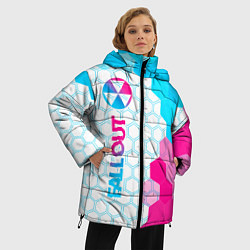 Куртка зимняя женская Fallout neon gradient style: по-вертикали, цвет: 3D-черный — фото 2
