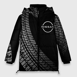Куртка зимняя женская Nissan tire tracks, цвет: 3D-черный