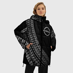 Куртка зимняя женская Nissan tire tracks, цвет: 3D-черный — фото 2