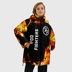Куртка зимняя женская Foo Fighters и пылающий огонь, цвет: 3D-черный — фото 2