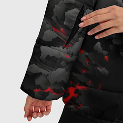 Куртка зимняя женская Взрыл черных плит и обломки, цвет: 3D-черный — фото 2