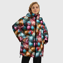 Куртка зимняя женская Сочный узор из мороженного, цвет: 3D-красный — фото 2
