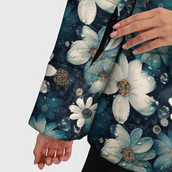 Куртка зимняя женская Узор из весенних цветочков, цвет: 3D-светло-серый — фото 2