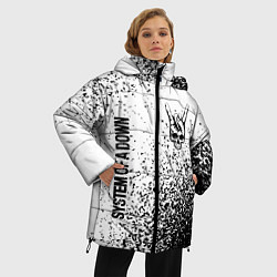 Куртка зимняя женская System of a Down и рок символ на светлом фоне, цвет: 3D-черный — фото 2