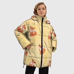Куртка зимняя женская Наблюдательные лисята, цвет: 3D-черный — фото 2