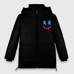 Куртка зимняя женская Рисунок в стиле граффити Smile, цвет: 3D-черный