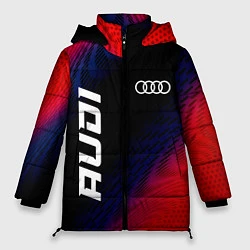Куртка зимняя женская Audi красный карбон, цвет: 3D-черный