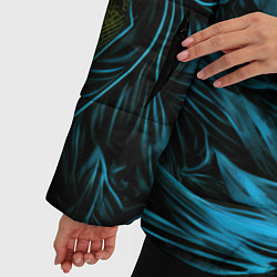 Куртка зимняя женская Зеленая объемная абстракция, цвет: 3D-черный — фото 2