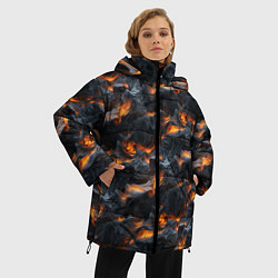 Куртка зимняя женская Огненные волны - pattern, цвет: 3D-красный — фото 2