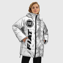 Куртка зимняя женская Fiat speed на светлом фоне со следами шин: по-верт, цвет: 3D-черный — фото 2
