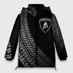 Куртка зимняя женская Lamborghini tire tracks, цвет: 3D-черный