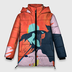 Куртка зимняя женская Множество красок живопись, цвет: 3D-черный