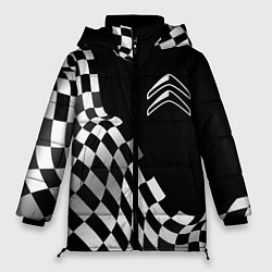 Куртка зимняя женская Citroen racing flag, цвет: 3D-черный