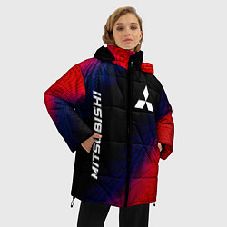 Куртка зимняя женская Mitsubishi красный карбон, цвет: 3D-черный — фото 2