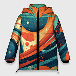 Женская зимняя куртка Абстрактный космический пейзаж: арт нейросети