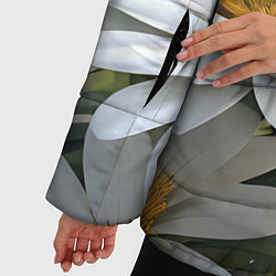 Куртка зимняя женская Ромашки на лугу, цвет: 3D-черный — фото 2