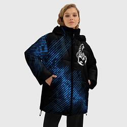 Куртка зимняя женская Scorpions звуковая волна, цвет: 3D-черный — фото 2