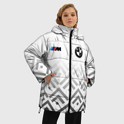 Куртка зимняя женская BMW m power - белый, цвет: 3D-красный — фото 2
